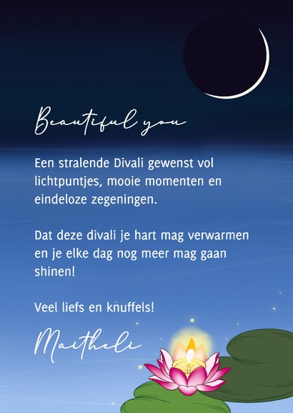 Wenskaart 'Subh Divali Gorgeous' voor je bestie 3