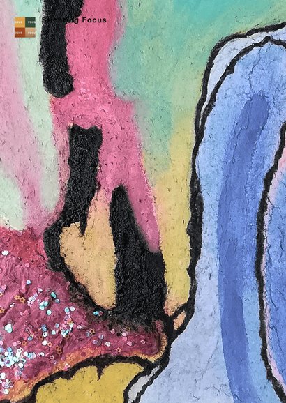 Wenskaart van een abstract kunstwerk met pastelkleuren 2