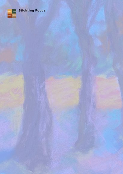 Wenskaart van een vrolijk gekleurde rij bomen 2