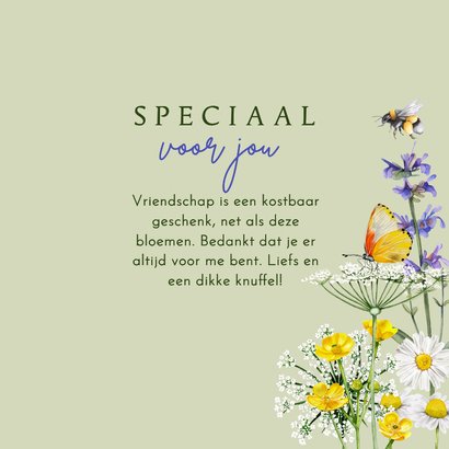 Wenskaart veldbloemen vlinder  3