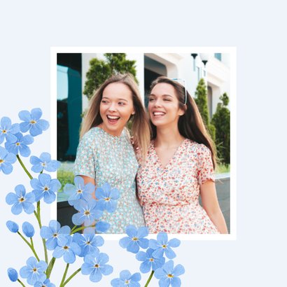 Wenskaart vergeet me niet ik denk aan jou bloemen 2