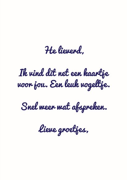 Wenskaart vogel zomaar 3
