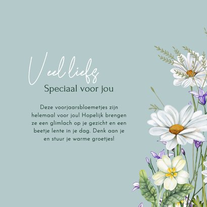 Wenskaart voorjaarsbloemetjes Marietjes 3