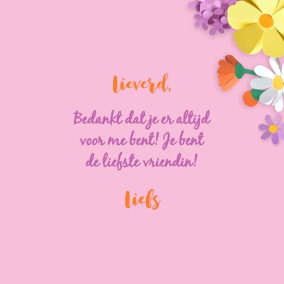 Wenskaart vriendin bloemen 3