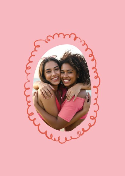 Wenskaart vriendschao beste vriendin hartjes foto roze 2
