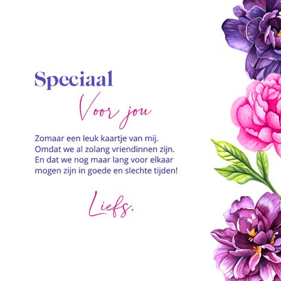 Wenskaart Vriendschap botanische pioenrozen 3