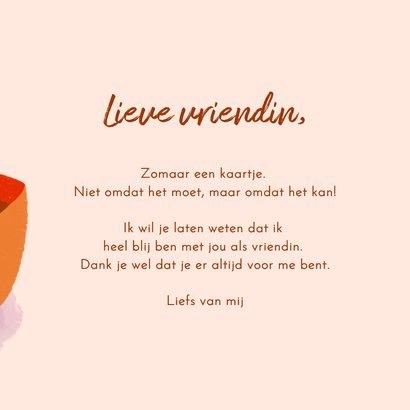 Wenskaart vriendschap kopjes thee 3