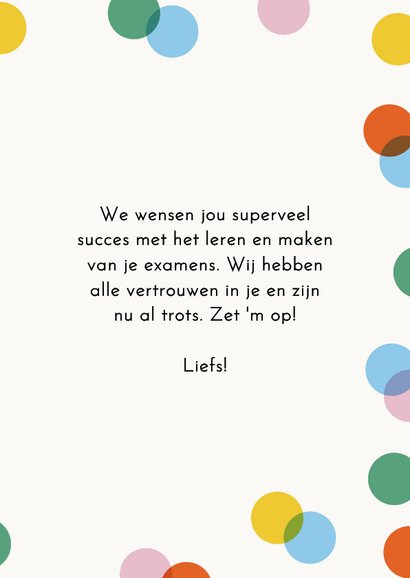 Wenskaart zet 'm op succes met je examens confetti 3