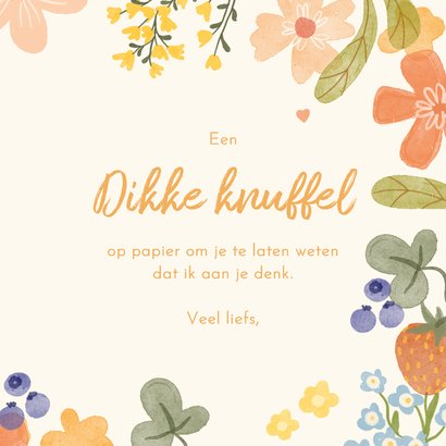 Wenskaartje zonnig en vol bloemen 3