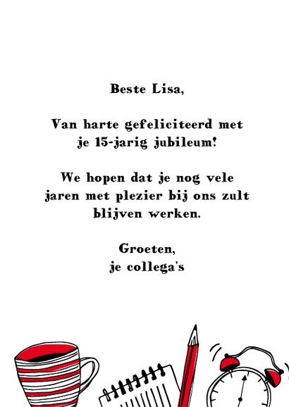 Werkjubileum felicitatie of uitnodiging 3