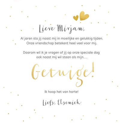 Wil je mijn getuige zijn kaart met gouden tekst en confetti 3