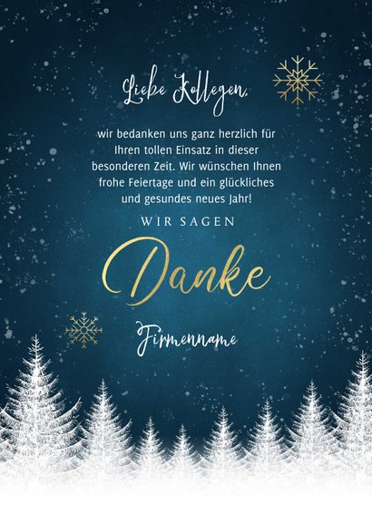 Winterliche geschäftliche Weihnachtskarte Foto innen 3