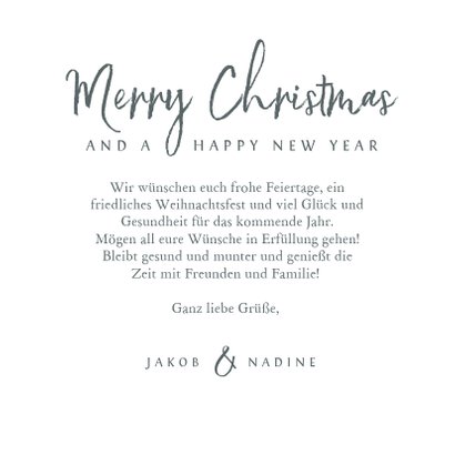 Winterliche Weihnachtskarte mit Elch und Schneeflocken 3