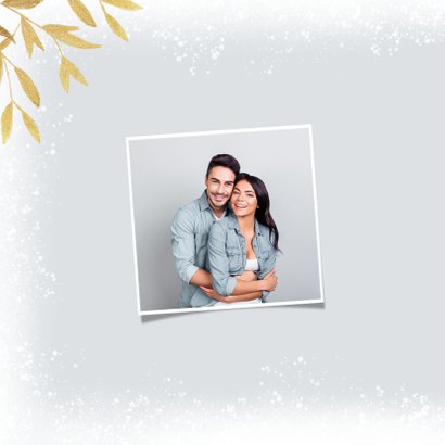 Winterliche Weihnachtskarte mit Foto & goldenen Zweigen 2