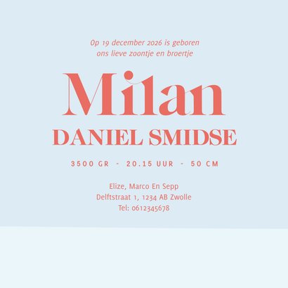 Winters geboortekaartje met ijsbeertjes een broertje 3