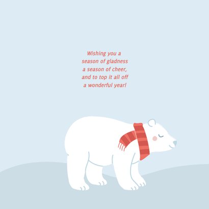 Winters kerstkaartje met ijsbeertje in de sneeuw 2