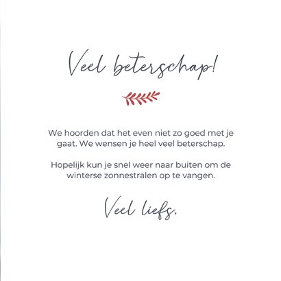 Winterse beterschapskaart met natuur foto rozenbottel  3