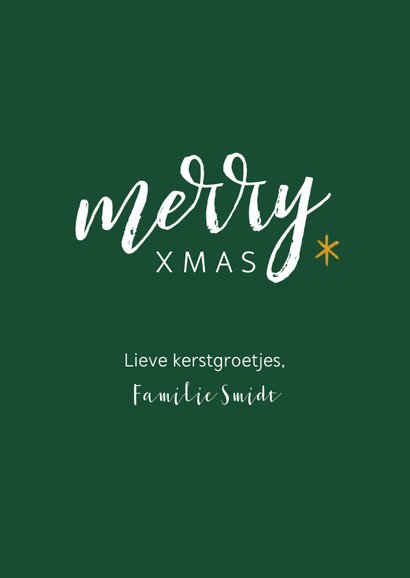 Winterse kerstkaart met grote foto en merry xmas 3