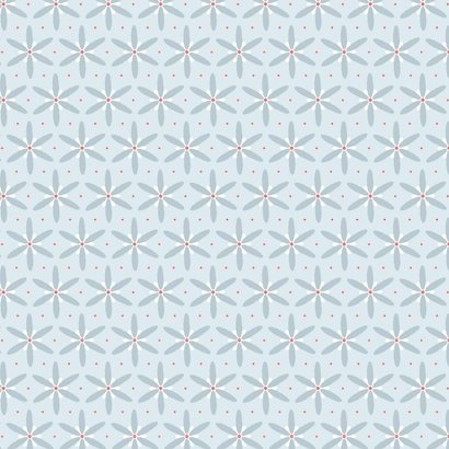 Winterse verjaardagskaart met bloemen patroon en rode tekst 2