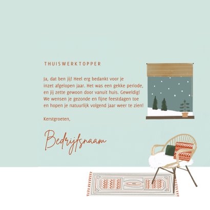 Winterse zakelijke kerstkaart met thuiswerk illustratie 3