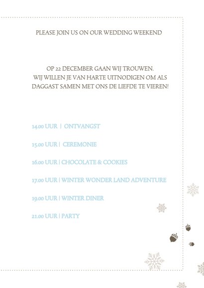 Winterwedding | trouwkaart winters 3