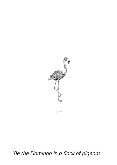 Woonkaart Flamingo handgetekend 2