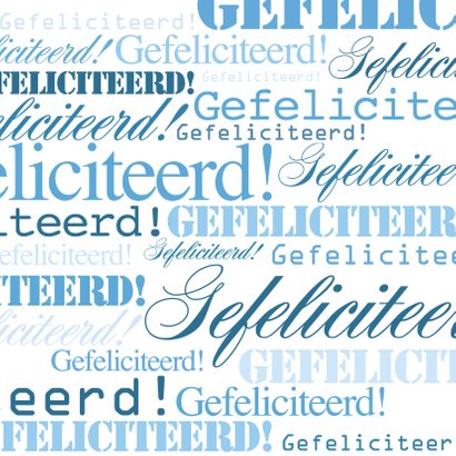 Woorden Gefeliciteerd blauw - BK 2