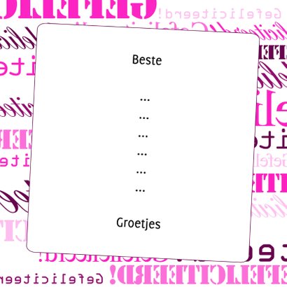 Woorden Roze Gefeliciteerd! - BK 3