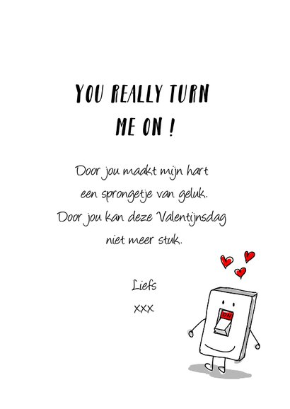 You really turn me on valentijnskaart 3