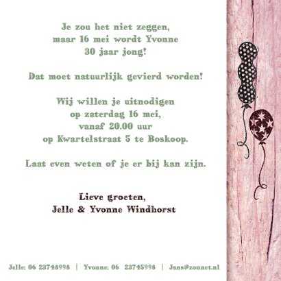 YVON uitnodiging stempel roze 3