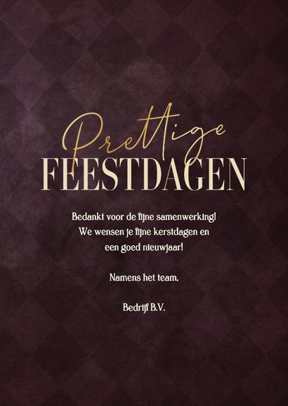 Zakeijke kerstkaart met gouden kerstbal en foliedruk 3