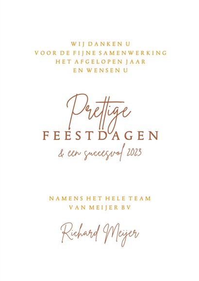 Zakelijk kerstkaart elegante kerstballen 3