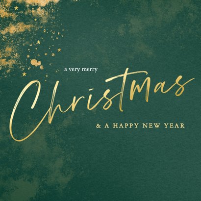 Zakelijk kerstkaart groen met goud christmas 2