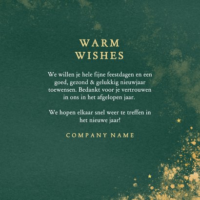 Zakelijk kerstkaart groen met goud christmas 3