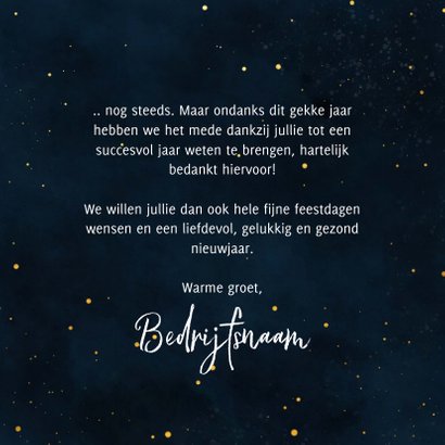 Zakelijk kerstkaartje 'baby it's covid outside' 3