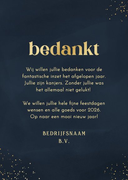 Zakelijk kerstkaartje fotocollage bedankt goudlook 3