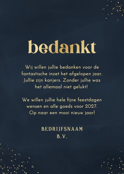 Zakelijk kerstkaartje fotocollage bedankt goudlook 3