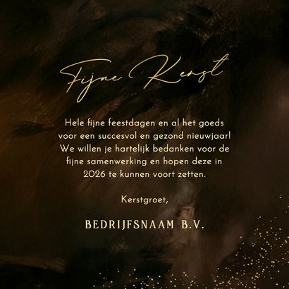 Zakelijk kerstkaartje met fotocollage 14 kerstballen goud 3