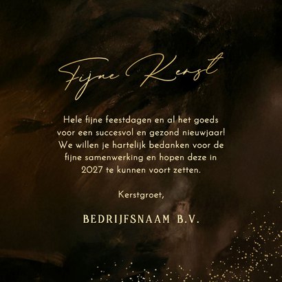 Zakelijk kerstkaartje met fotocollage 14 kerstballen goud 3