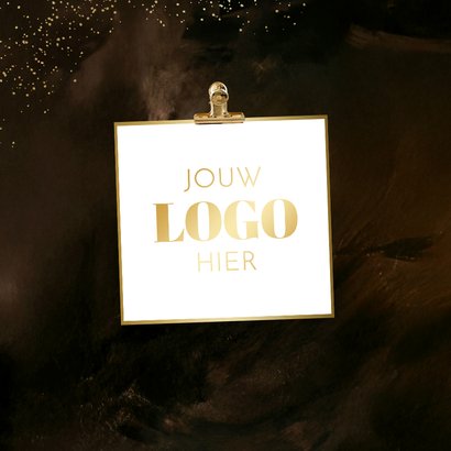 Zakelijk kerstkaartje thank you goud bruin waterverf  2