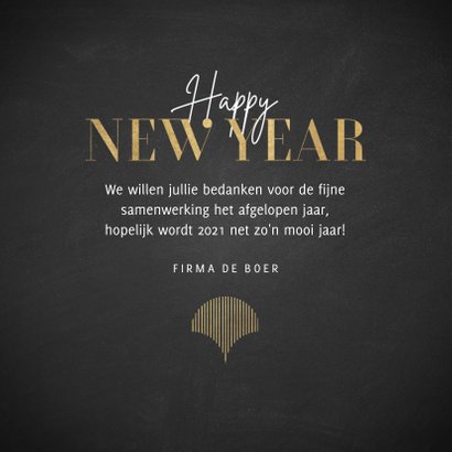 Zakelijk nieuwjaarskaart goud vintage patroon Happy New Year 3