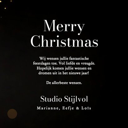 Zakelijk zwart kerstkaartje met foto in kerstbal vorm 3