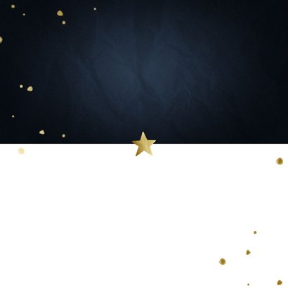 Zakelijke adreswijziging kerstkaart met sterren en papiertje Achterkant