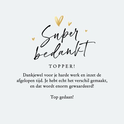 Zakelijke bedankkaart super bedankt voor jouw inzet 3
