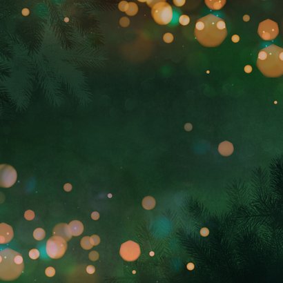 Zakelijke bedankt kerstkaart met lichtjes en logo  Achterkant