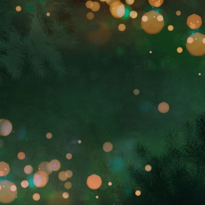 Zakelijke bedankt kerstkaart met lichtjes en logo Achterkant