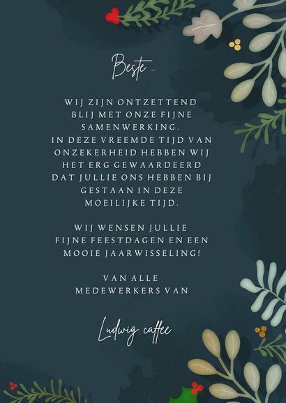 Zakelijke botanische kerstkaart - een gouden kerst 3