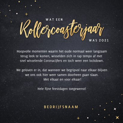Zakelijke corona kerstkaart - rollercoaster jaar 2021 3