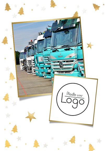 Zakelijke en internationale kerstkaart met kerstbomen kader 2