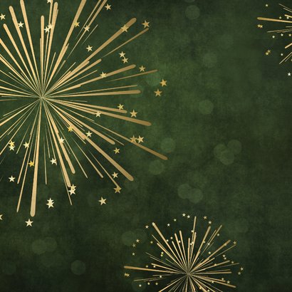 Zakelijke engelstalige nieuwjaarskaart bedankt met vuurwerk Achterkant